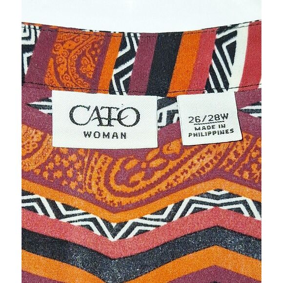 A Cato's Women's Plus Tunic Bold Aztec Print Officecore Loose Fit Boho 26/28W - Picture 9 of 9